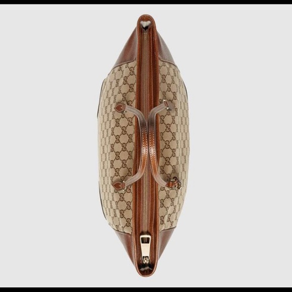 NEW Gucci Bree Canvas/Leather Beige-Ebony tote - Picture 12 of 16